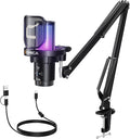 COMICA Ejoy Uni(A) USB Gaming Microphone with Noise Cancellation, RGB Lights, Monitoring, Muting, Streaming Mic for Computer, PS5, PS4, Streaming, Podcast, Chat, Twitch, YouTube, Discord