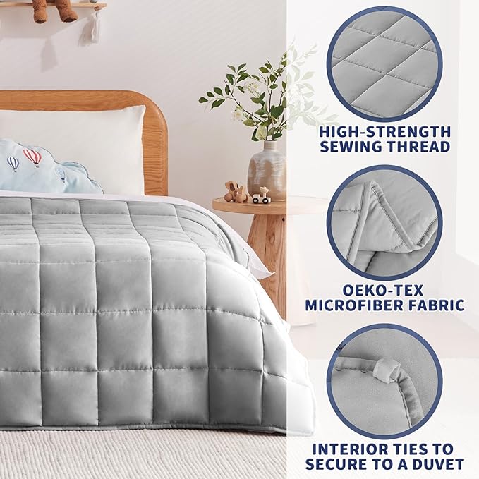 Weighted Blanket Kids (36"x48" 3lbs),Ultra Soft and Cozy Cooling Weighted Blanket Kids,Heavy Blanket with Machine Washable Soft Blanket, Stone Grey