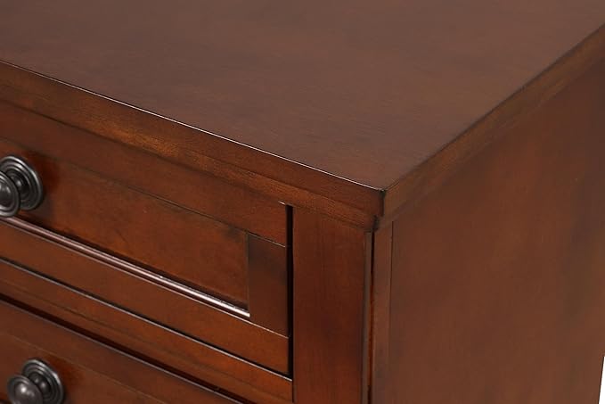 Compact Cherry Dresser, Small Space Furniture with 4 Drawers and Durable Finish for Apartment