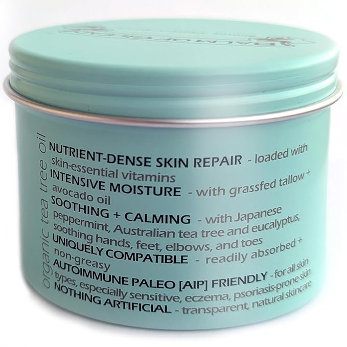 BALM OF GILEAD Foot Cream with Tea Tree and Eucalyptus – Intensive Moisturizing Cream for Dry, Cracked Heels and Feet – Refreshing Body and Skin Care Balm