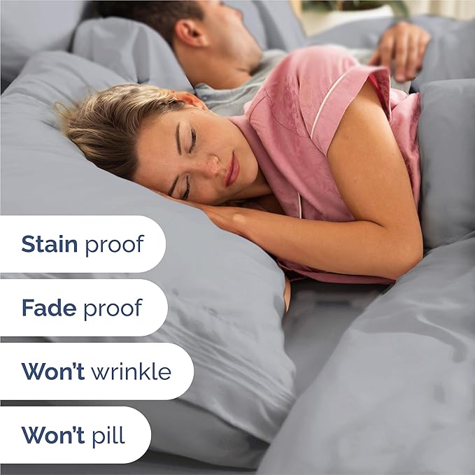 Split King Size 5 Piece Sheet Set - Comfy Breathable & Cooling Bed Sheets Set - Hotel Luxury Bedding for Women, Men, Kids, Teens, Boys & Girls - Deep Pockets and Wrinkle Free - Oeko-Tex - Steel Blue