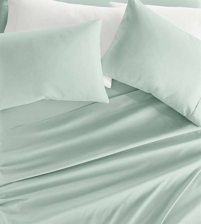 Linen Market Bed Sheets for California King Size Bed (Mint) - Sleep Better Than Ever with These Soft and Cooling California King Sheets - Deep Pocket Fits 16" Thick Beds - 4 Piece Cal King Sheet Set