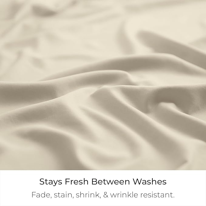Mellanni Bed Skirt King Size - Bed Skirting - 15-Inch Tailored Drop Pleated Dust Ruffle - Hotel Luxury Bedding - Wrinkle, Fade, Stain Resistant - 1 Bedskirt (King, Golden Ivory)