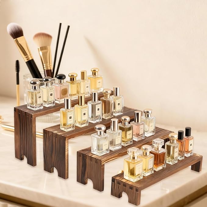 Display Riser Stand, 4 Tier Perfume Organizer Tiered Cologne Organizer for Men,Display Shelf for Perfume, Party, Makeup, Spice,