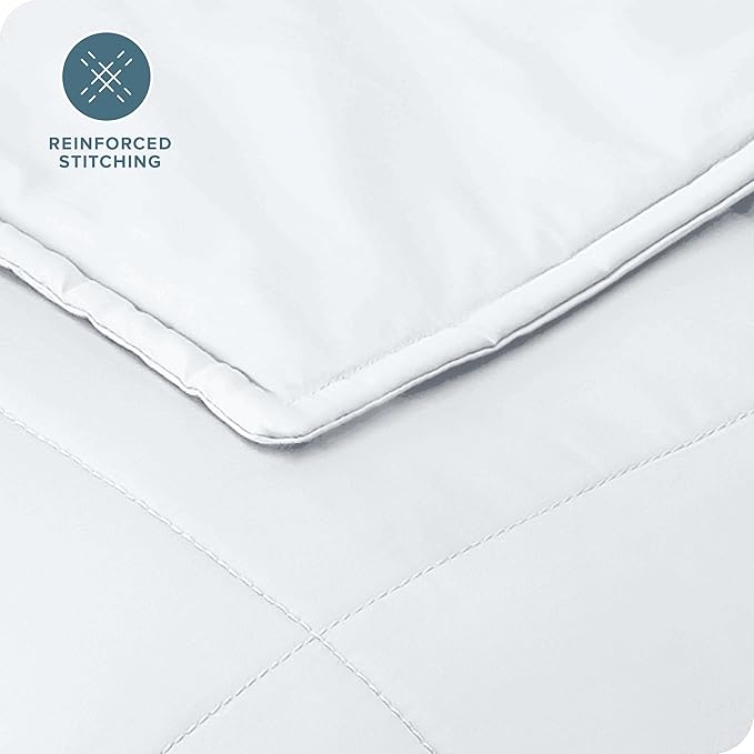 Bare Home Weighted Blanket Twin or Full Size 7lb (40" x 60") - All-Natural 100% Cotton - Premium Heavy Blanket Nontoxic Glass Beads (White, 40"x 60")