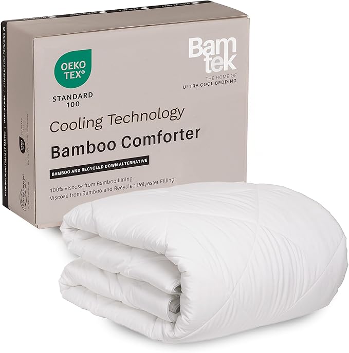 100% Viscose Derived from Bamboo Comforter, Cooling Comforter, Duvet Insert, Breathable, Extra Fluffy, Lightweight Comforters, King Size