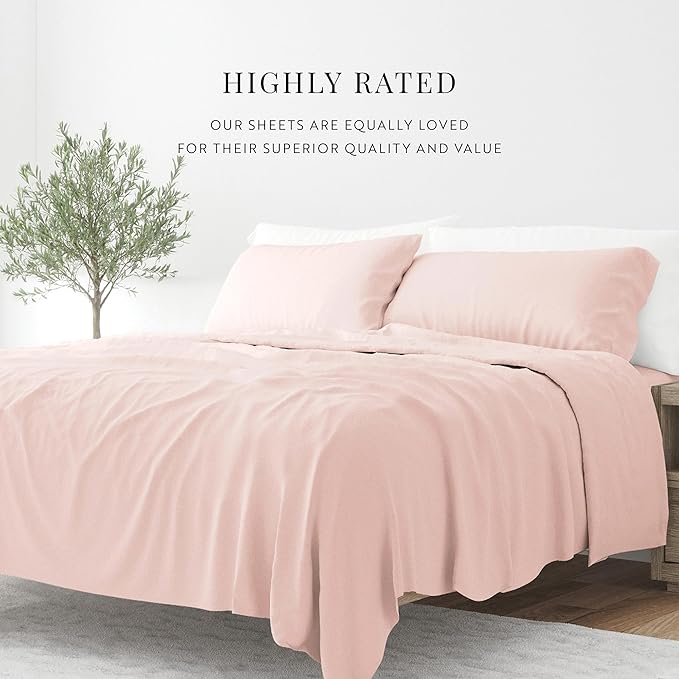 Linen Market Bed Sheets for Twin Size Bed (Blush) - Sleep Better Than Ever with These Soft and Cooling Twin Sheets - Deep Pocket Fits 16" Thick Beds - 3 Piece Twin Sheet Set