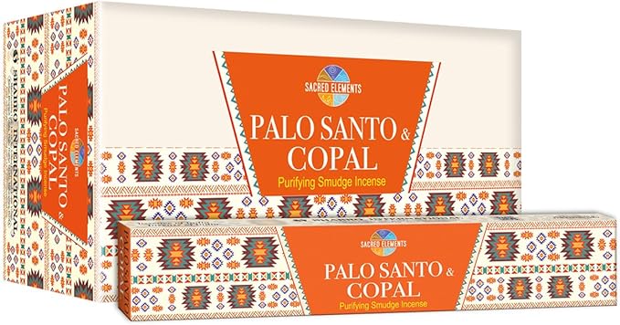 Sacred Elements Palo Santo & Copal Incense Sticks – 12 Pack | Natural Holy Palo Santo for Cleansing, Meditation, Smudging & Aromatherapy | Premium Copal Resin Blend | Long-Lasting Fragrance