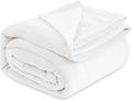 Bedsure GentleSoft Fleece Blankets Queen Size White - Bed Blanket Soft Lightweight Plush Fuzzy Cozy Luxury Microfiber, 90x90 inches