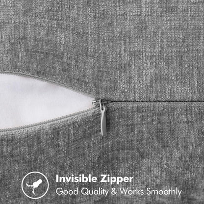 MIULEE Pack of 2 Couch Throw Pillow Covers 12x20 Inch Dark Gray Farmhouse Decorative Pillow Covers with Stitched Edge Soft Chenille Solid Dyed Spring Pillow Covers for Sofa Bed Living Room