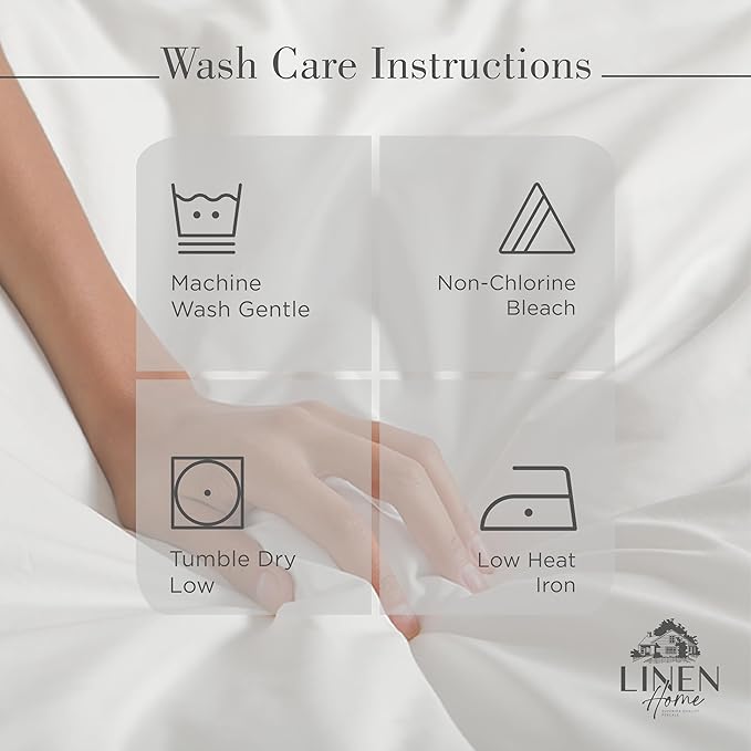 Linen Home 100% Cotton Percale Sheets Twin Size, Silver, Deep Pocket, 3 Pieces Set - 1 Flat, 1 Deep Pocket Fitted Sheet and 1 Pillowcase, Crisp Cool and Strong Bed Linen