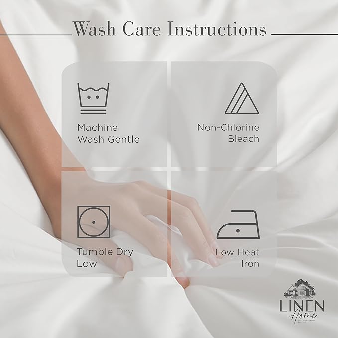 Linen Home 100% Cotton Percale Sheets Twin XL Size, Silver, Deep Pocket, 3 Pieces Set - 1 Flat, 1 Deep Pocket Fitted Sheet and 1 Pillowcase, Crisp Cool and Strong Bed Linen