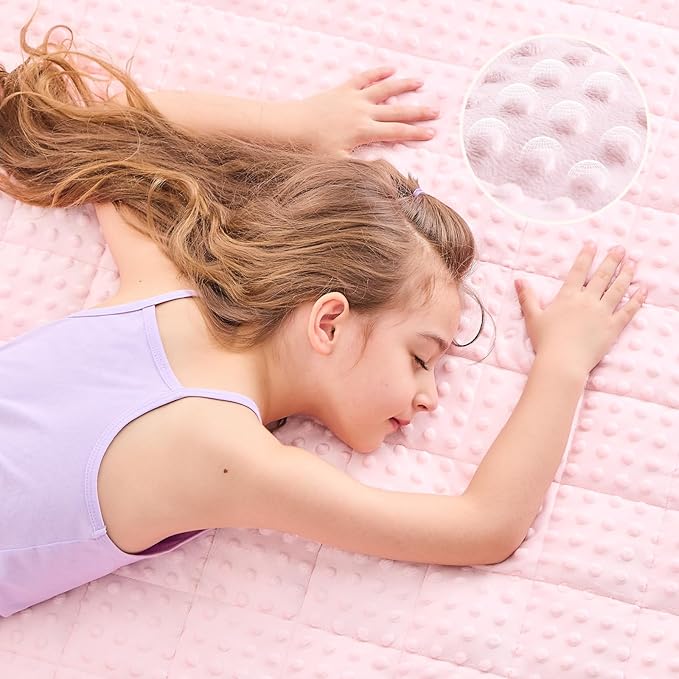 yescool Pink Weighted Blanket 5 Pounds, Blanket Gifts for Girls, Small Weighted Throw Blankets Washable Heavy Blankets, Winter Weighted Comforter for 40-70lbs, 36 * 48in