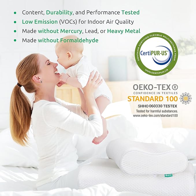 UTTU Cervical Pillow for Neck Strain Relief, Memory Foam Neck Pillow for Sleeping, Adjustable Orthopedic Sandwich Pillow, Contour Cooling for Side Back Stomach Sleeper, Large(27.6"×15.7"×5.2"/4.5")