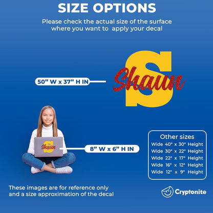 CRYPTONITE Personalized Name Sign for Kids Bedroom Decor I Custom Name for Nursery Decor for Girls Boys I Stickers for Baby Room I Custom Decal with Multi-Size (B. Name Glitter & Initial)