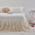 Brandream Lace Bed Skirt Full Size Cream White 18 Inch Drop Romantic Bed Sheets Cover Split Corners