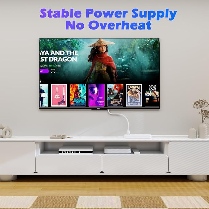 Adoreen 15 Ft Computer TV Replacement Power Cord White, 18AWG 3-Prong AC Universal Power Supply Cable NEMA 5-15P to IEC 320 C13 for Printer, PC, Monitor TV LCD, ETL+Ties