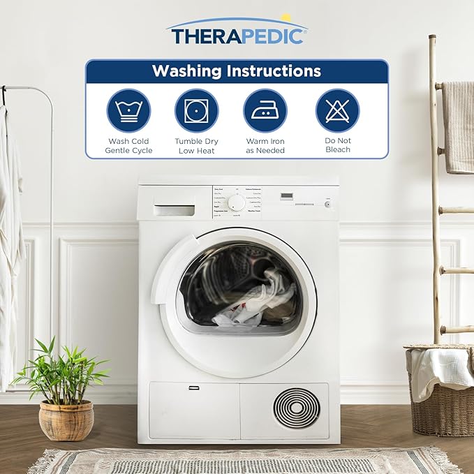 Therapedic 1000TC Split King 7-Piece Sheet Set - 100% Organic Rayon Dervied from Bamboo Blend with Cooling Fiber, Ideal for Hot Sleepers - 16" Deep Pocket Fitted Sheet, Bonus Pillowcases - Light Grey
