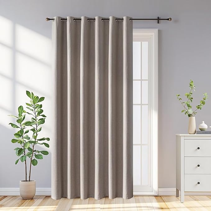 100% Blackout Curtains 84 Inch Length 2 Panels Set, Black Out Curtains for Living Room, Beige Thermal Insulated Grommet Drapes Bedroom Luxury Decor Privacy(70W × 84L inch, Beige)
