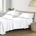 THREAD SPREAD 100% Cotton Split King Sheets for Adjustable Bed - 400 Thread Count 5 PC Sateen Split Sheet Set, Soft, Breathable Cooling Cotton Sheets, 16" Deep Pocket Split King Sheet (White)