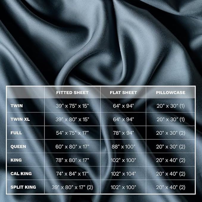 LUXOME Luxury Sheet Set | 100% Rayon (Viscose) from Bamboo | Full Size - Ocean | Deep Pockets | 4-Piece Set (Fitted, Flat, 2 Pillowcases)
