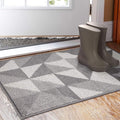 Indoor Doormat 24"x 36", Absorbent Front Back Door Mat, Rubber Backing Non Slip Floor Mats Inside Mud Dirt Trapper Outside Entrance Front Door Rug Carpet, Machine Washable Low Profile - Grey Geome
