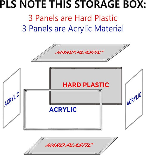 1 Pack Clear Stackable Plastic Shoe Storage Box with Magnetic Acrylic Door Size 12.5 Sneaker Display Case Transparent Closet Organizers and Storage, Easy Assembly