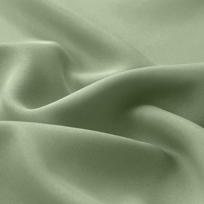 BGment Thermal Insulated 100% Blackout Curtains for Bedroom with Black Liner, Double Layer Full Room Darkening Noise Reducing Grommet Curtain (52 x 84 Inch, Grass Green, 2 Panels)