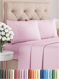 Full Size 4 Piece Sheet Set - Comfy Breathable & Cooling Bed Sheets Set - Hotel Luxury Bedding for Women, Men, Kids, Teens, Boys & Girls - Deep Pockets, Soft and Wrinkle Free - Oeko-Tex - Light Pink