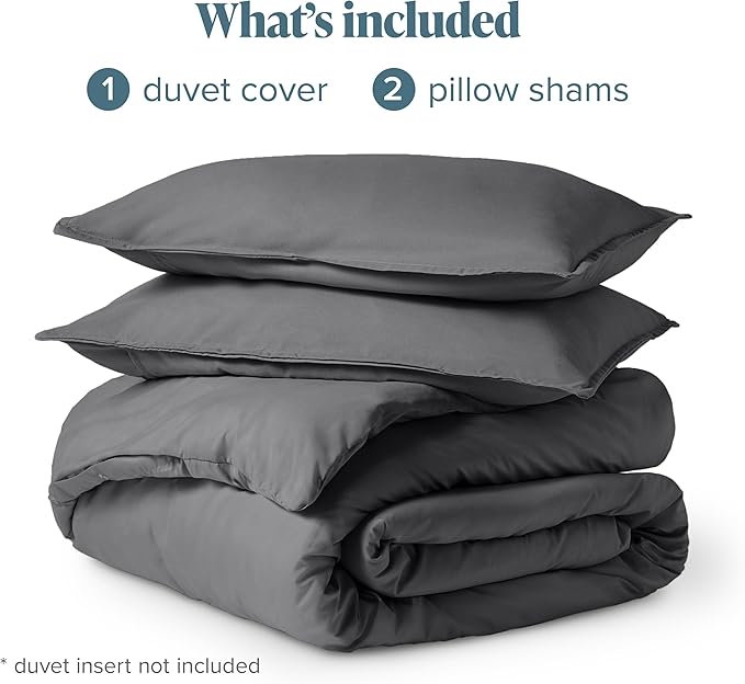 Bare Home Bedding Duvet Cover Oversized Queen Size - Premium 1800 Super Soft Collection - Lightweight, Cooling Duvet Cover - Soft Breathable Bedding (Oversized Queen, Grey)