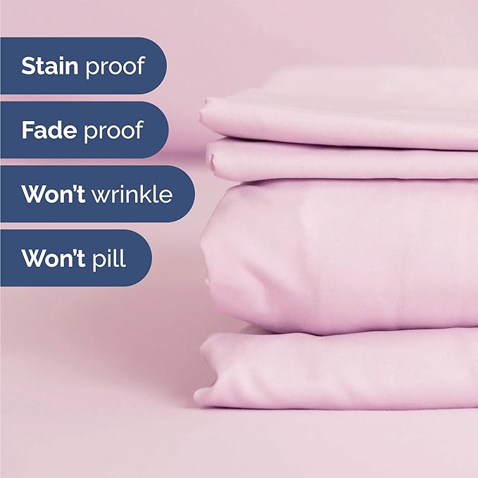Twin 4 Piece Sheet Set - Cooling, Comfy & Breathable - Hotel Luxury Bedding, Includes Fitted Sheet for Women, Men, Kids & Teens - 1 Flat, 1 Fitted Sheet, 2 Pillowcases with Deep Pockets - Light Pink