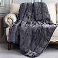 Cottonblue Sherpa Fleece Weighted Blanket 15 lbs for Adult, Soft Fuzzy Sherpa Fleece Weighted Blankets Full Size, Flannel Cozy Heavy Blankets for Sofa Bed, 48 x 72 inches, Dark Grey