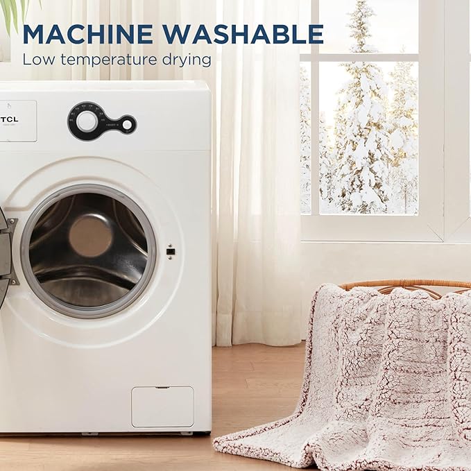 Westinghouse Electric Blanket Full Size, Soft Plush Sherpa Heated Blanket with 10 Heating Levels & 1-12 Hours Auto-Off, Machine Washable, 80x84 inches, Rust