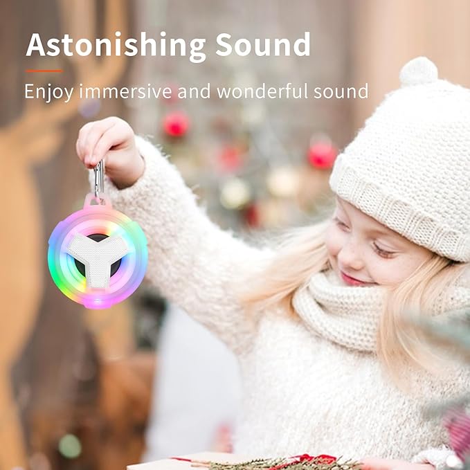 EBODA Bluetooth Shower Speaker, Portable Bluetooth Speakers, IP67 Waterproof Wireless Speaker with LED Light, 2000mAh, True Wireless Stereo, for Men and Women, Unique Music Gifts