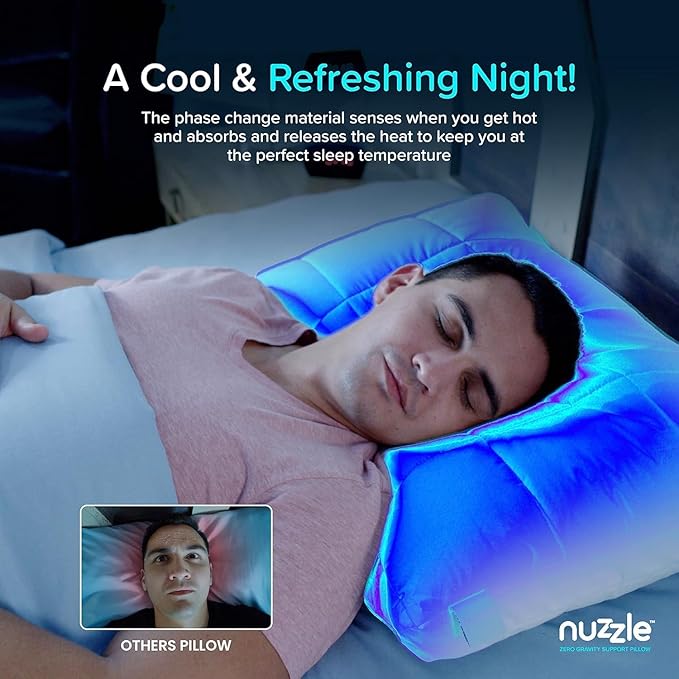 Nuzzle Cooling Adjustable Pillows for Side Sleepers, Luxury King Size Set of 4 Bed Pillows Hotel Collection - Best Adjust Height Soft Firm Pillows for Back, Stomach and Side Sleepers