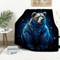 Bear Blanket Throw for Adult, Soft Animal Gifts for Men and Women, 60×80 Inches, Cabin Printed Rustic Lightweight Fleece for Bed and Home Decor, No-Pilling
