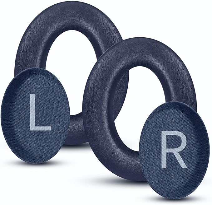 Headphones Replacement Ear Pads, Protein Leather earpad Cushions for Bose QuietComfort 45（QC45） Headphones, Softer Memory Foam - Navy Blue