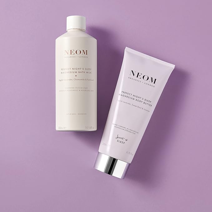 NEOM Perfect Night's Sleep Magnesium Bath Milk, 300ml I 100% Natural Lavender, Chamomile and Patchouli I Relieve Sore, Tired Muscles I Milky Texture I Relaxing and Nourishing
