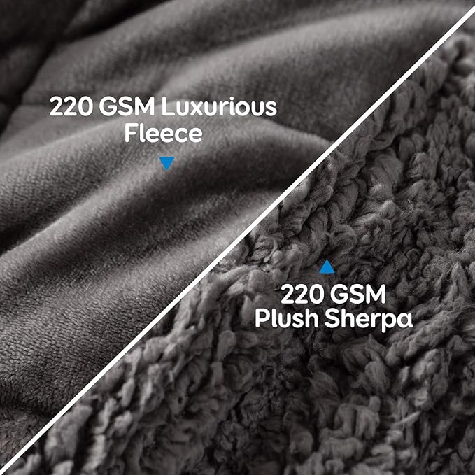 Weighted Blanket 20Inches x 30Inches 03lb, Flannel Cozy Plush Weighted Lap Blankets, Fuzzy Sherpa Weighted Blankets, Soft Travel Blanket for Sofa Bed, Grey