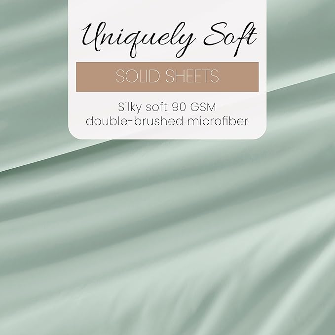 Linen Market Brushed Microfiber Twin XL Sheet Set 3 Piece – Oeko-TEX Certified Ultra Soft & Wrinkle-Free - 16" Deep Pocket Sheets - Easy Care Twin XL Size - Mint
