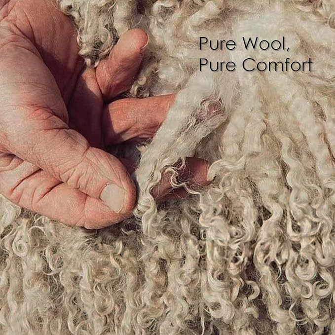 EP Mode Warm Weight Wool Comforter for Winter, Purely Natural Duvet Insert, 100% Australian Wool Filling (400GSM, Size Queen)