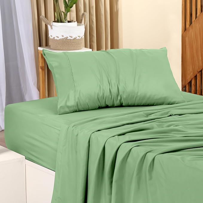 Utopia Bedding Twin XL Sheet Set – 3 Piece Bed Sheets for Twin XL Size Bed, Soft and Breathable Microfiber, Includes 1 Fitted Sheet, 1 Flat Sheet and 1 Pillowcase (Sage)
