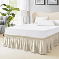 FreshCulture King Bed Skirt, Dust Ruffle for King Size Bed, Easy Fit with 22-Inch Tailored Drop, Elastic Wrap Around Bed Skirt King Size, Hotel Quality Bed Skirts for Adjustable Bed (Cream)