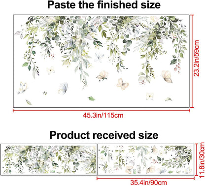 Amaonm Creative Removable Rainforest Plants Wall Decals Hanging Green Leaves and Vines Wall Stickers 3D Home Wall Corner Background Decoration Decor for Kids Girls Bedroom Nursery Offices Living Room