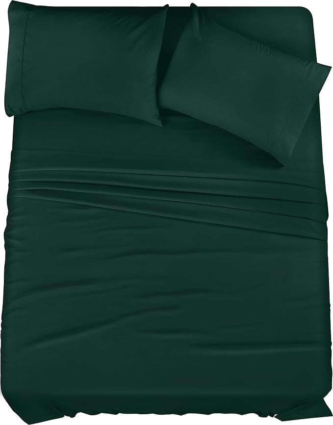 Utopia Bedding King Bed Sheets Set - 4 Piece Bedding - Brushed Microfiber - Shrinkage and Fade Resistant - Easy Care (Emerald Green)