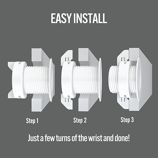 (1-Pack White) Cable, Wire & Cord Management - Self Locking Grommet with Cover for Walls, Ceilings, Desks, Used for All Surfaces 3/8” to 1” Thick, Made in USA