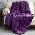 Uttermara Weighted Blanket Queen Size 25lbs 60x80 Inches, Sherpa Weighted Blankets for Adult, Soft Warm Sherpa & Cozy Fleece, Heavy Blanket for Calming and Sleep, Purple