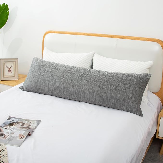 Body Pillow, Cooling Memory Foam Body Pillows for Adults Sleeping, Long Pillow for Bed, Big Large Firm Full Body Pillow for Side Sleeper, 20x54 Inch, Cooling Grey