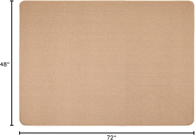 House, Home and More Skid-Resistant Carpet Indoor Area Rug Floor Mat - Pebble Beige - 4 Ft X 6 Ft - Non Slip Rubber Backing, Stain Resistant, Dog Friendly, Living Room Bedroom Kitchen Entryway