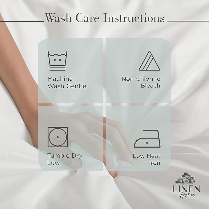 Linen Home 100% Cotton Percale Sheets Twin Size, Pastel Turk, Deep Pocket, 3 Pieces Set - 1 Flat, 1 Deep Pocket Fitted Sheet and 1 Pillowcase, Crisp Cool and Strong Bed Linen